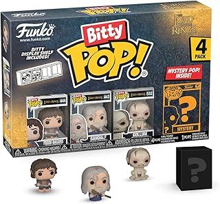 Funko Bitty Pop! Lord Of the Rings - Frodo 4PK​ and A Surprise Mystery Mini Figure - 0.9 Inch (2.2 Cm) - Lord Of the Rings Collectable - Stackable Display Shelf Included - Gift Idea