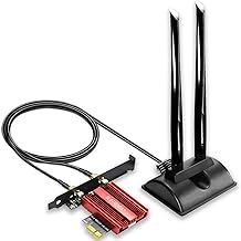 GLOTRENDS WiFi 6E PCIe Card with 2-Meter Extension Antenna for Desktop PC, Intel AX210 Chip, 802.11ax, Bluetooth 5.3, Support Windows 11/10/Linux, Support Intel/AMD Motherboard