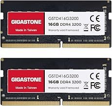 【DDR4 RAM】GIGASTONE 32GB Kit (2x16GB) DDR4 3200MHz (2933MHz or 2666MHz) PC4-25600 (PC4-23400, 21300) CL22 1.2V SODIMM 260 Pin Unbuffered Non ECC High Performance Notebook Laptop Memory Upgrade