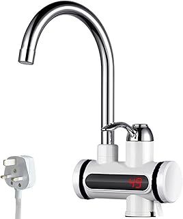 Instant Hot Water Tap Electric Instant Water Heater Boiling Water Tap 220V Water Heaters Faucet Fast Hot Water Tap with LED Digital Display for Kitchen Bathroom Facilities(British Plug)