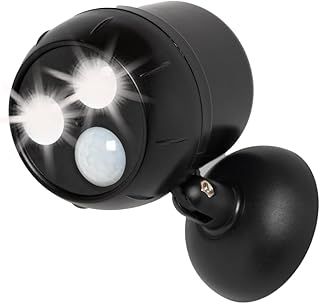 Outdoor LED Security Lights, Motion Sensor Lights Outdoor, Outdoor Lights Battery Powered, PIR Sensor, Bright LED Floodlight Battery Powered Outdoor Lights 360° Rotation, Compact & Easy Fit
