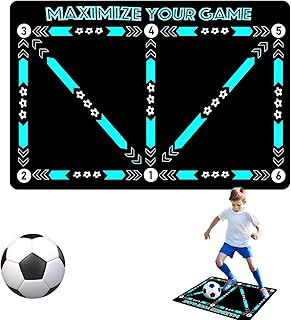 COWANIEE 60 * 90cm Football Training Mat, Non Slip Dribble Ball Control Training Football Mastery Mat for Kids