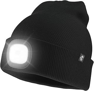 IdylliComfort be comfy ,be best Idyllicomfort Led Lighted Beanie Hat,USB Rechargeable Hands Free Headlamp Cap, Unisex Winter Warmer Knit Hat with Light for Hiking Biking Camping Jogging, Gift for Men, Women, Teens
