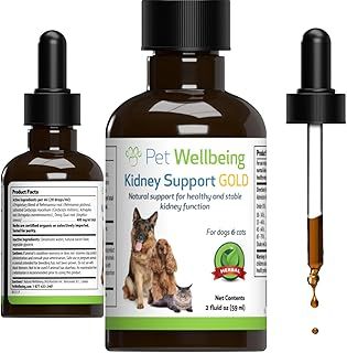 Kidney Support Gold for Dogs - Supports Healthy Kidney Function, Fluid Balance, Energy Levels, Rehmannia, Dong Quai - Veterinarian-Formulated Herbal Supplement 2 oz (59 ml)