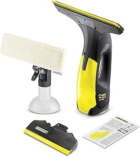 Kärcher battery window vacuum WV 2 Premium Black Edition (battery life: 35 min, 2 suction nozzles - narrow / wide, spray bottle with microfiber cover, window cleaner concentrate 20 ml)