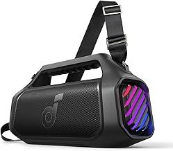 soundcore Anker Boom 2 Plus Outdoor Speaker, Bluetooth Speaker with 140W, 2+2 Channel, BassUp 2.0, 20H, Fast Charge, IPX7 Waterproof, RGB Lights, USB-C, Power Bank, for Camping, Beach, Garden
