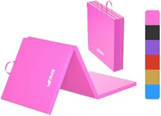 AJX Tri Folding Yoga Mat | Non-Slip Eva Foam, Pink/Blue/Black/Purple/Yellow | Gymnastics Tumbling Mat