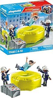 Playmobil 71465 Action Heroes: Firefighters with Air Pillow, with helmets, a megaphone, and a fire extinguisher, fun imaginative role-play, detailed play sets suitable for children ages 4+