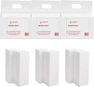 Hakimi 8 KG Salt Block Water Softener for Kitchen, Dishwasher, Industrial Use | Compatible with Most Water Softener Machine | Each Pack Contains 2 Blocks of 4KG Each (Pack of 3)