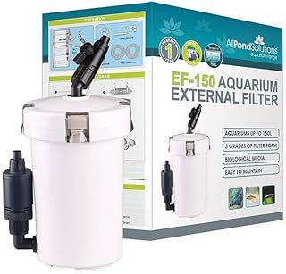 allpondsolutions EF-150 Aquarium External Fish Tank Water Filter for Coldwater, or Tropical Aquariums, for Tanks Up to 150 Litres – Includes Filter Media, hose and Spray Bar - Full Kit.