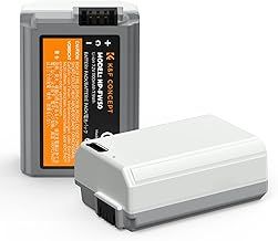 K&F Concept 2 Pack NP-FW50 Battery, USB C 2H Fast Charging ZV-E10 Batteries Compatible with Sony A6400, A6000, A7, A7ii, A7Rii, A7Sii, A7S, A7S2, A7R, A6500, A6300, NEX-3, NEX-5 Cameras