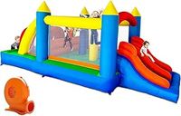 Inflatable Bouncy Castle, Kids Bounce House Trampoline Dual Slide, Jumper Play Center with Air Blower for Kids Indoor Outdoor, 4.88 x 2.4 x 1.9m