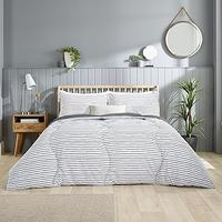 Slumberdown Coverless Duvet King Size 10.5 Tog - 2-in-1 Printed Design with Matching Pillow Case Reversible All Year Round Quilt - Hypoallergenic, Machine Washable, Made in the UK, Grey (225 x 220cm)