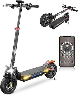 iScooter Electric Scooters Adult, iX3/iX4 Fast Electric Scooter 10" Off-road Tires with 4 Shock Absorbers Foldable E Scooter, 40-45km Range,3 Speed Modes,LCD Display,Dual Braking System
