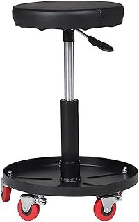 Shoze Workshop Stool Mechanic Stool 59 * 38cm Workshop Stool Pneumatic Chair Trolley Seat Adjustable Car Repair Stool with Tool Tray for Garage Shop Car Repair