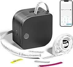 P12 Label Maker, Bluetooth Label Maker Machine with Tape Label Printer Machine for Storage, Office, Home, Organizing, Compatible with Ios & Android with 1 Pack Label Tape, Black