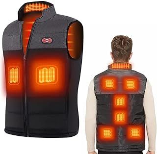 Heated Vest Heating Jacket with 3 Adjustable Temperature Electric USB Rechargeable Winter Thermal Vest Warm for Outdoor Camping Riding Hiking (Battery Pack Not Included)