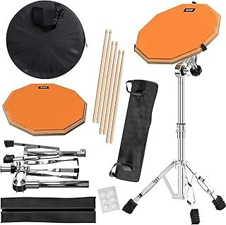 Slint 12 Inch Drum Practice Pad & Snare Stand - Unique Gifts - Double Sided Snare Drum, Drum Practice Pads, Fun Cool Gifts for Women, Unique gifts for Men, Fun Gifts for Drummers