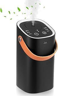 Waterless Diffuser for Essential Oil, USB Rechargeable Waterless Aromatherapy Oil Diffuser with 3 Mist Levels and 1/3/6H Timing Function, Aroma Diffuser for Car Home Office - Black