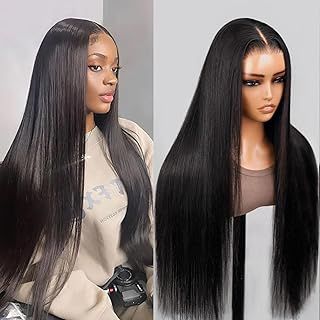 Water Wave Human Hair wig For Black Women, Glueless Wig Human Hair Pre Cut 5x6 HD Lace Front Wigs 180 Density, Pre Plucked Wear And Go Glueless Wig 22 Inch