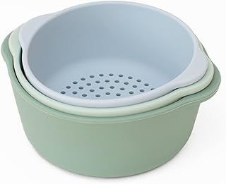 Inspire My Play - 3 x Silicone Nesting Bowls and Sieve - Perfect Accessories for Sensory PlayTray - Tuff Tray Accessories - Early Development & Activity Toys - Montessori Learning Toys