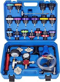 GOTLUCK 28PCS Cooling System Radiator Pressure Tester Kit,Vacuum Type Cooling System Kit,Universal Radiator Pressure Tester Kit