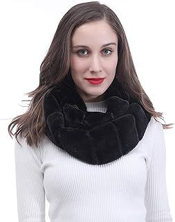 Lina & Lily Faux Fur Winter Double Loop Snood Scarf