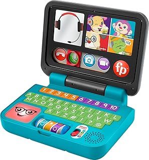 Fisher-Price Laugh & Learn Let's Connect Laptop - UK English Edition, electronic toy with Smart Stages learning content for infants and toddlers