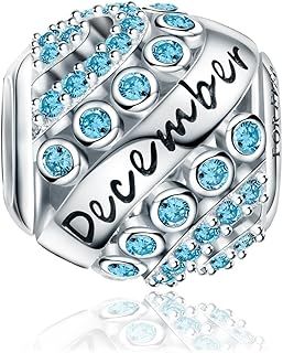 FOREVER QUEEN Women's Birthstone Charms for Bracelet 925 Sterling Silver Bead Charms,Birthday Gift With Jewelry Box
