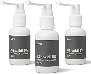 Sons Minoxidil 5% Cutaneous Solution For Men, Hair Regrowth & Thickening Formula, For Male Hair Loss, Thinning & Scalp Solution, with Precision Applicator, 3 Month Supply