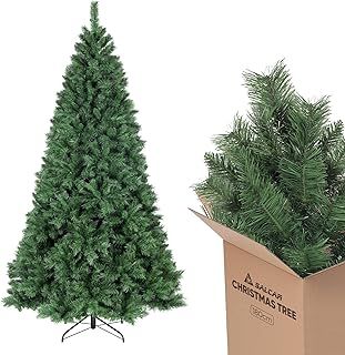 SALCAR 6ft Christmas Tree, Artificial Christmas Tree With Metal Stand, Spruce Pine Tree 180cm Xmas Tree, 6 ft Quick Setup Tree, Christmas Decoration
