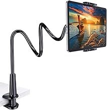 Gooseneck Tablet Holder Stand for Bed: Tryone Adjustable Flexible Arm Tablets Mount Clamp on Table Compatible with iPad Air Mini | Galaxy Tabs | Kindle Fire | Switch or Other 4.7-10.5" Devices