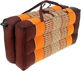 Namesakes Kapok Yoga Block Meditation cushion – Foldable Support Bolster- Orange Burgandy