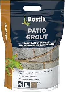 Bostik Patio Grout, Easy to Use, Alternative to Traditional Cement, for Filling and Sealing Joints, Colour: Natural, 6kg