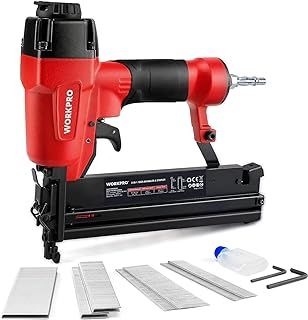 WORKPRO Air Brad Nailer Gun 50mm, 2-in-1 Nail Gun/Upholstery Stapler, Accepts 18G Nails 15-50mm & Type 90 Staples 16-40mm, Lightweight Aluminum Body, Come with 400pcs Nails and 300pcs Staples
