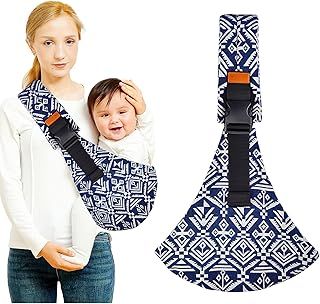 Blue Portable Toddler Carrier with Adjustable Shoulder Straps - Baby Sling Wrap Carrier from 6 to 42 Months
