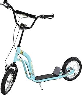 HOMCOM Kids Scooter, Teen Push Scooter with Big Wheels, 85-95cm Adjustable Handlebar Height, Dual Brakes, Scooter for Kids 5+ Years Old