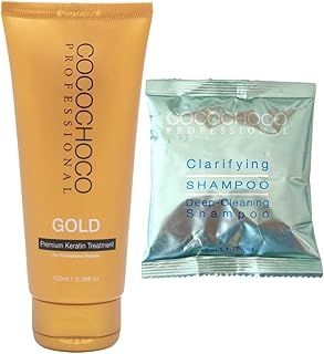 Cocochoco Professional Gold 100ml Brazilian Blow Dry Haar Glättung Keratin Behandlung 30ml Shampoo