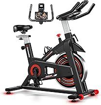 Exercise Bike for Home Gym Use, Indoor Cycling Spin Bike with LCD Display & Tablet Holder, Quiet Stationary Bike for Fitness Cardio Workout