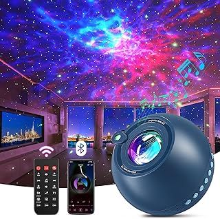 Galaxy Projector Star Projector Night Light Projector,15 Colors+15 White Noises Galaxy Light Projector for Bedroom Lights for Bedroom, Bluetooth Remote Galaxy Projector Light, Mood Lighting Room Decor