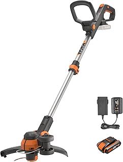 WORX WG163E.1 20V 30cm Cordless Line Trimmer with One Battery and Charger - Lightweight Grass Trimmer with Instant Conversion to Wheeled Edger, CommandFeed Technology, and PowerShare System