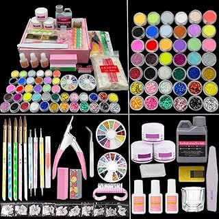 Nail Art Kit, 42 Acrylic Powder Liquid Brush Glitter Clipper Primer File Nail Art Tips Set Kit