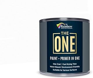 THE ONE Paint & Primer: Most Durable Furniture Paint, Cabinet Paint, Front Door, Walls, Bathroom, Kitchen, Tile Paint and More - Quick Drying Paint for Interior / Exterior (White Satin, 1 Litre)