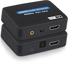 HDMI Audio Extractor, 4K @ 60Hz HDMI to HDMI + Optical Toslink SPDIF + 3.5 mm Audio Output, HDMI Audio Converter Adapter Embedder Support 1080P 3D for Fire Stick, Xbox Laptop