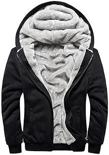 AOTORR Men's Hoodies Full Zip Fleece Jacket Coat Winter Warm Oversized Zip Up Hooded Top with Pockets