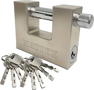 MDP70 [10 Keys] Container Padlock Heavy Duty Outdoor - [Anti Drill, Anti Pick Cylinder] - Also Used As Security Lock for Garage, Shed, Motorbike