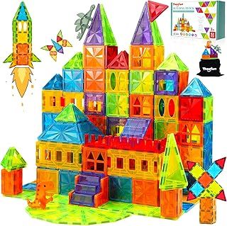 Magnetic Tiles, 52pcs Magnetic Building Blocks for Kids Magnet Blocks Toys for 3 4 5 6 7 Year Old Boys Girls Creative Animals Educational Construction STEM Toys Gifts for Kids