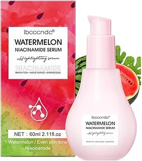Watermelon Glow Niacinamide Dew Drops Highlighting Serum, Glow Recipe Watermelon Hydrating Serum With Hyaluronic Acid, Brighten, Moisturizing, Lightweight Facial Serum & Priming Liquid Highlighter