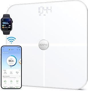 RENPHO Wi-Fi Body Fat Scales Bluetooth Body Composition Scale Smart Digital Bathroom Scale Weight BMI Scales Fitness Body Composition Monitor with Smartphone App, ITO White, Elis Aspire
