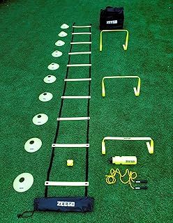 ZEEGO Agility Kit, Speed Ladder Training Ladder for Soccer, Speed, Football Fitness Feet Training, Portable Carry Bag Agility Training Equipment | Combine Kit